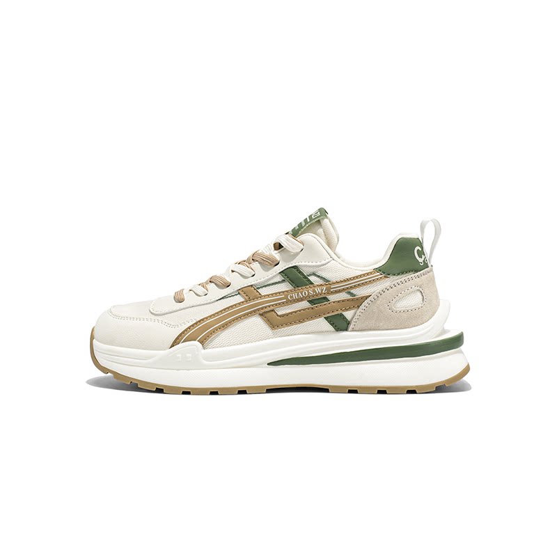 Color-Block Stripe Panel Lace-Up Sneakers WN23474