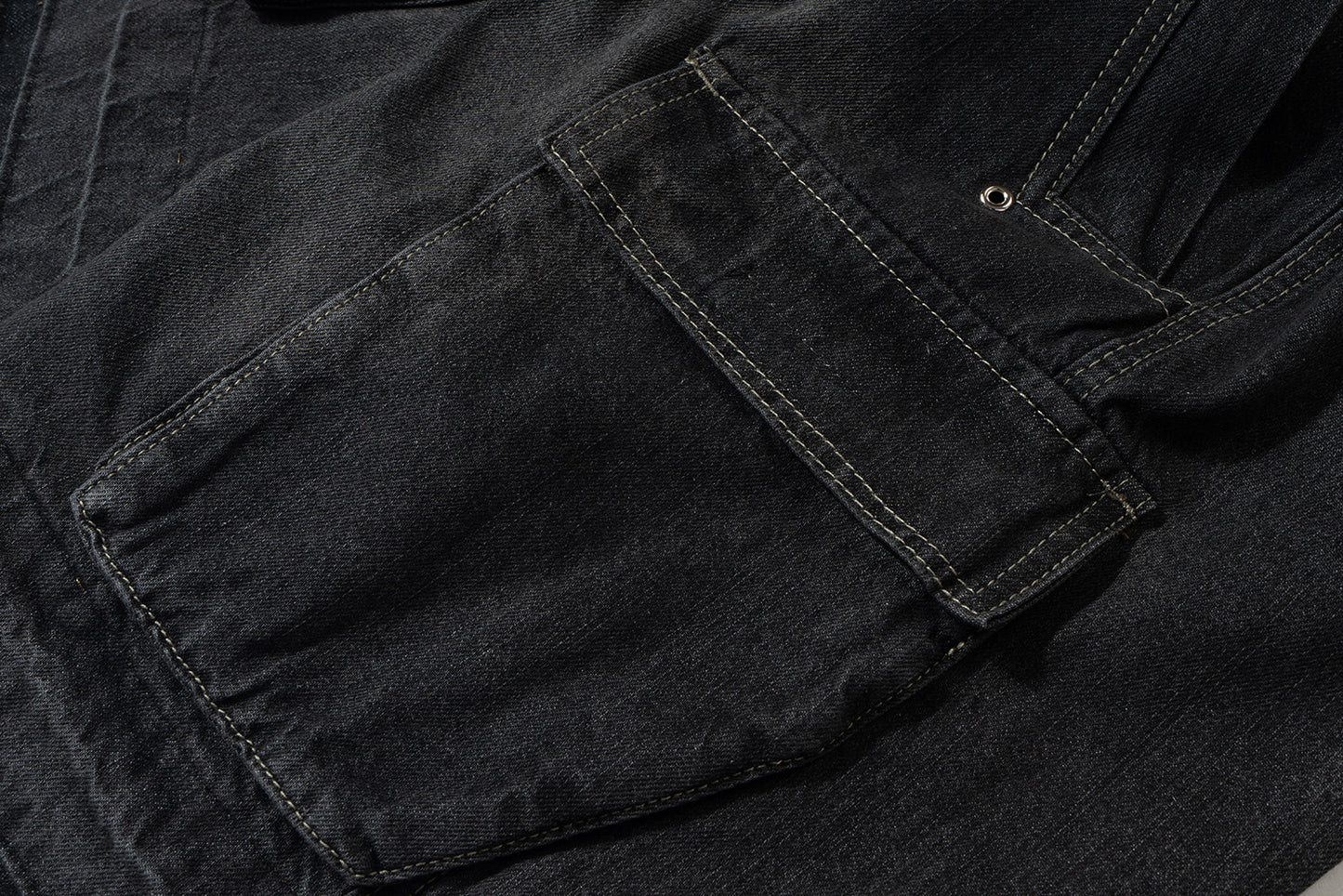 Drawstring Cargo Damage Denim Half Jeans WN25525