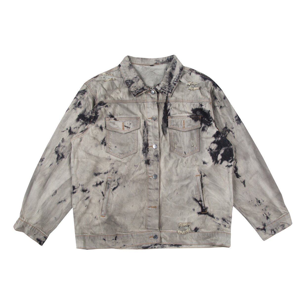 Washed Tie-Dye Damage Denim Jacket WN24411