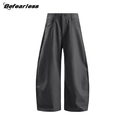 Draped Curved-Leg Wide Leg Trousers WN26325