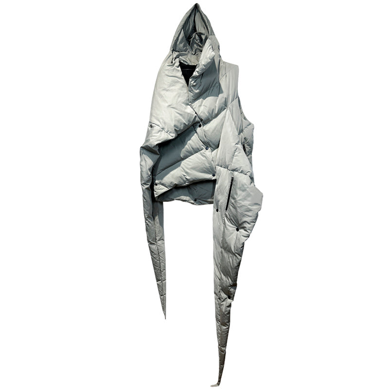 3D-Cut Oversize Padded White Duck Down Vest WN13824