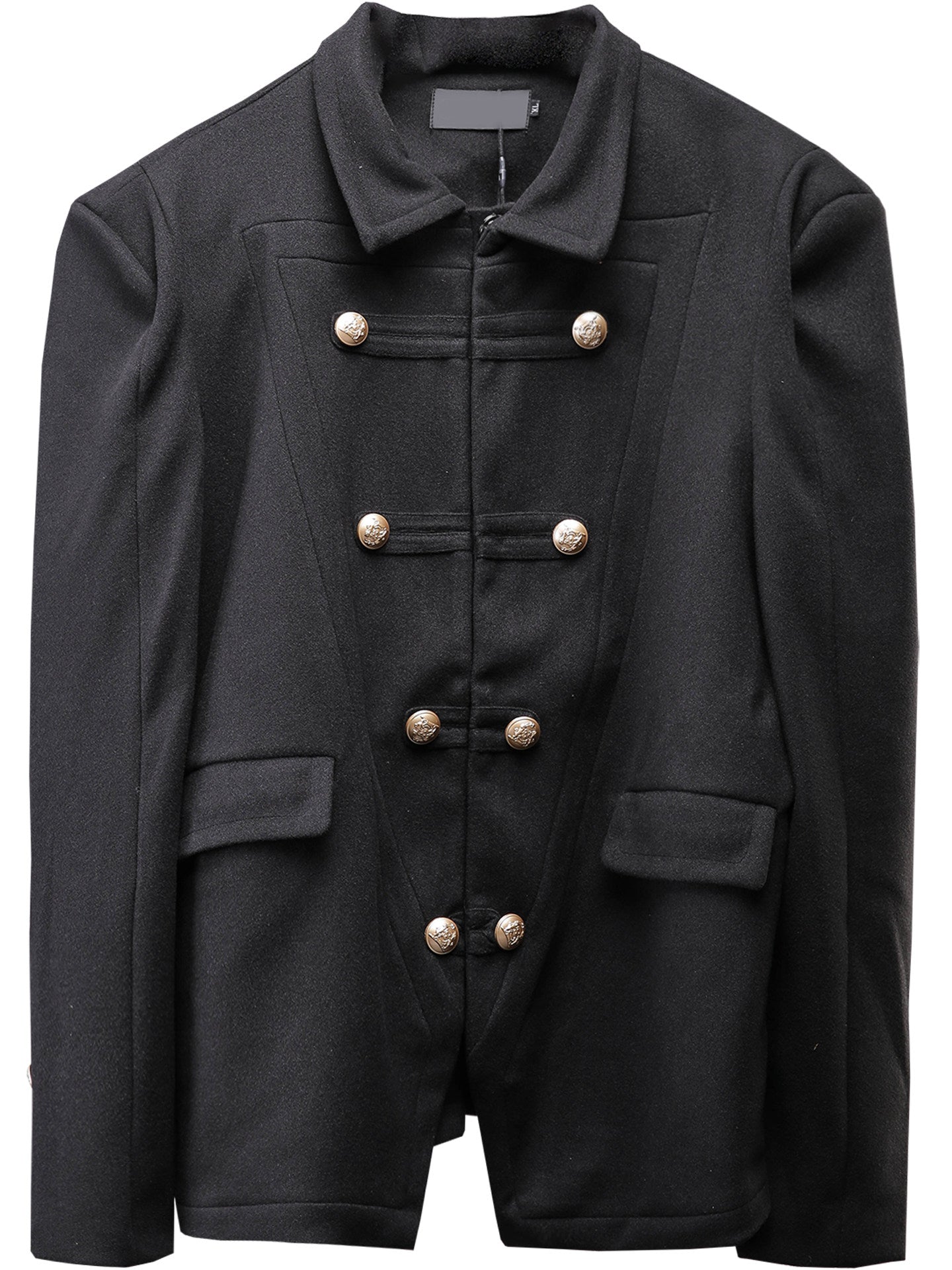 Tweed Metal Button Shoulder-Pad Short Jacket WN22570