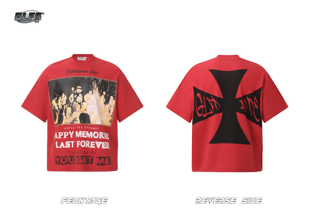 Cross Portrait Print Short Sleeve T-Shirt WN26597