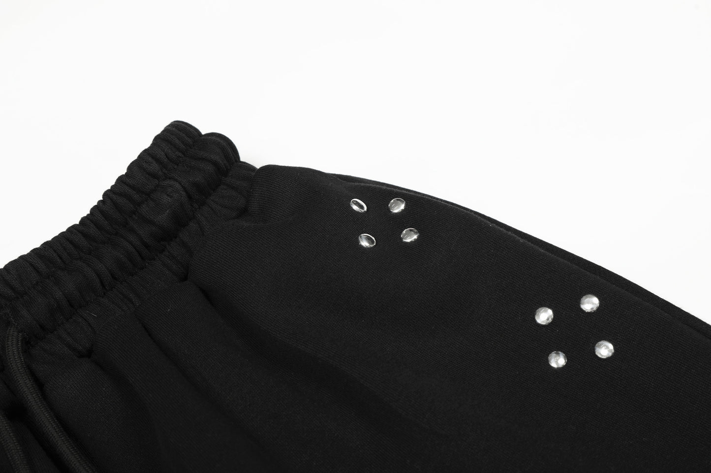 Washed Studs Number Print Wide Leg Pants WN25536