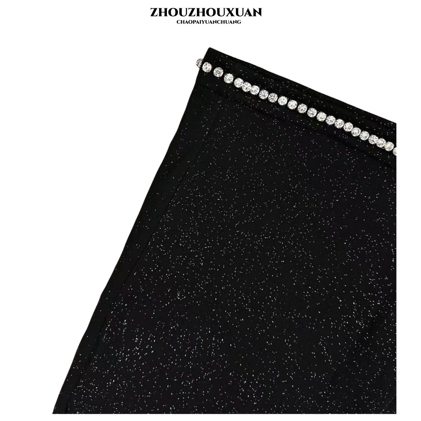 Rhinestone Crystal Detail Short Pants WN20695