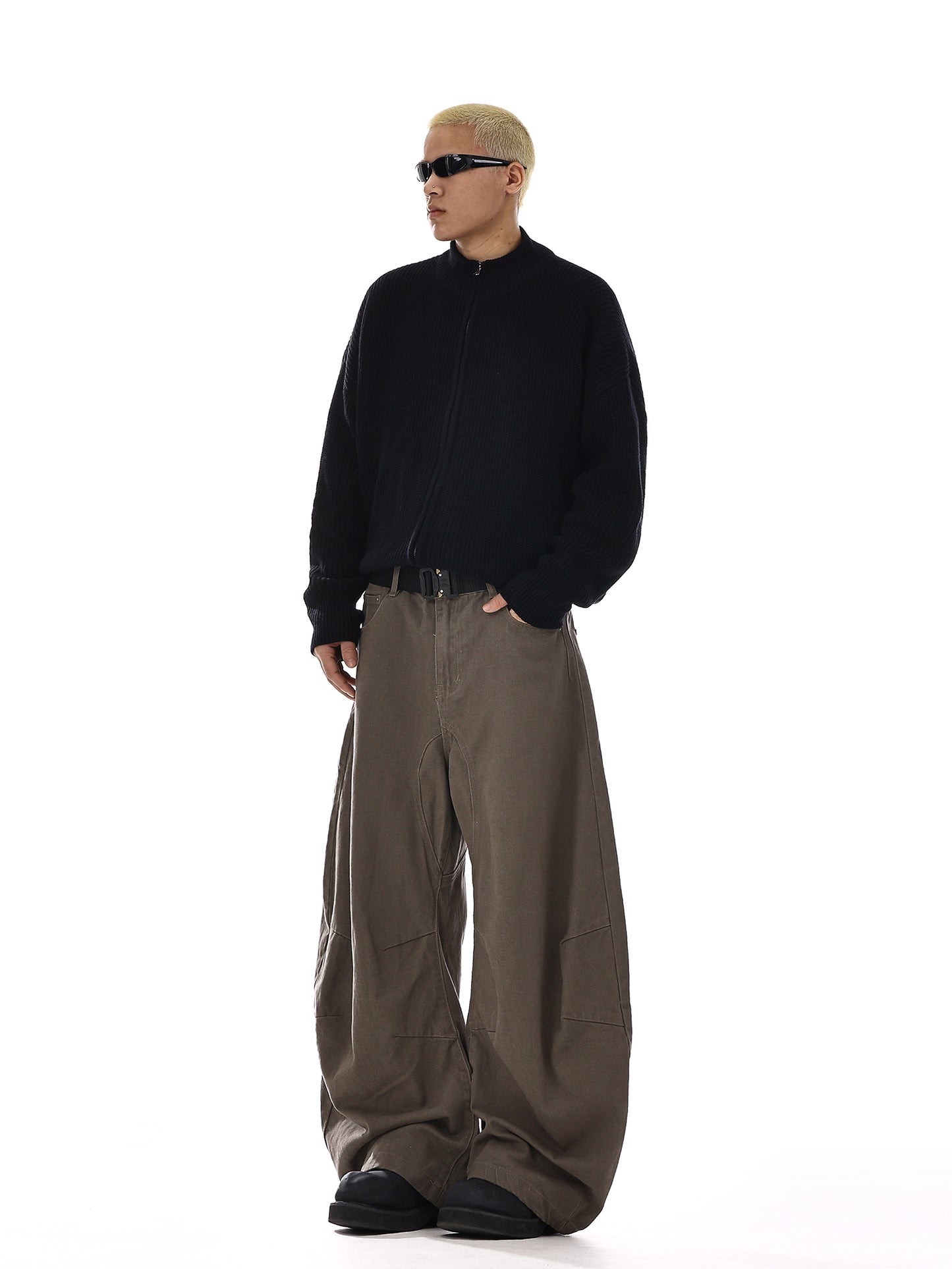 Deconstructed Design Wide-Leg Denim Jeans WN15125