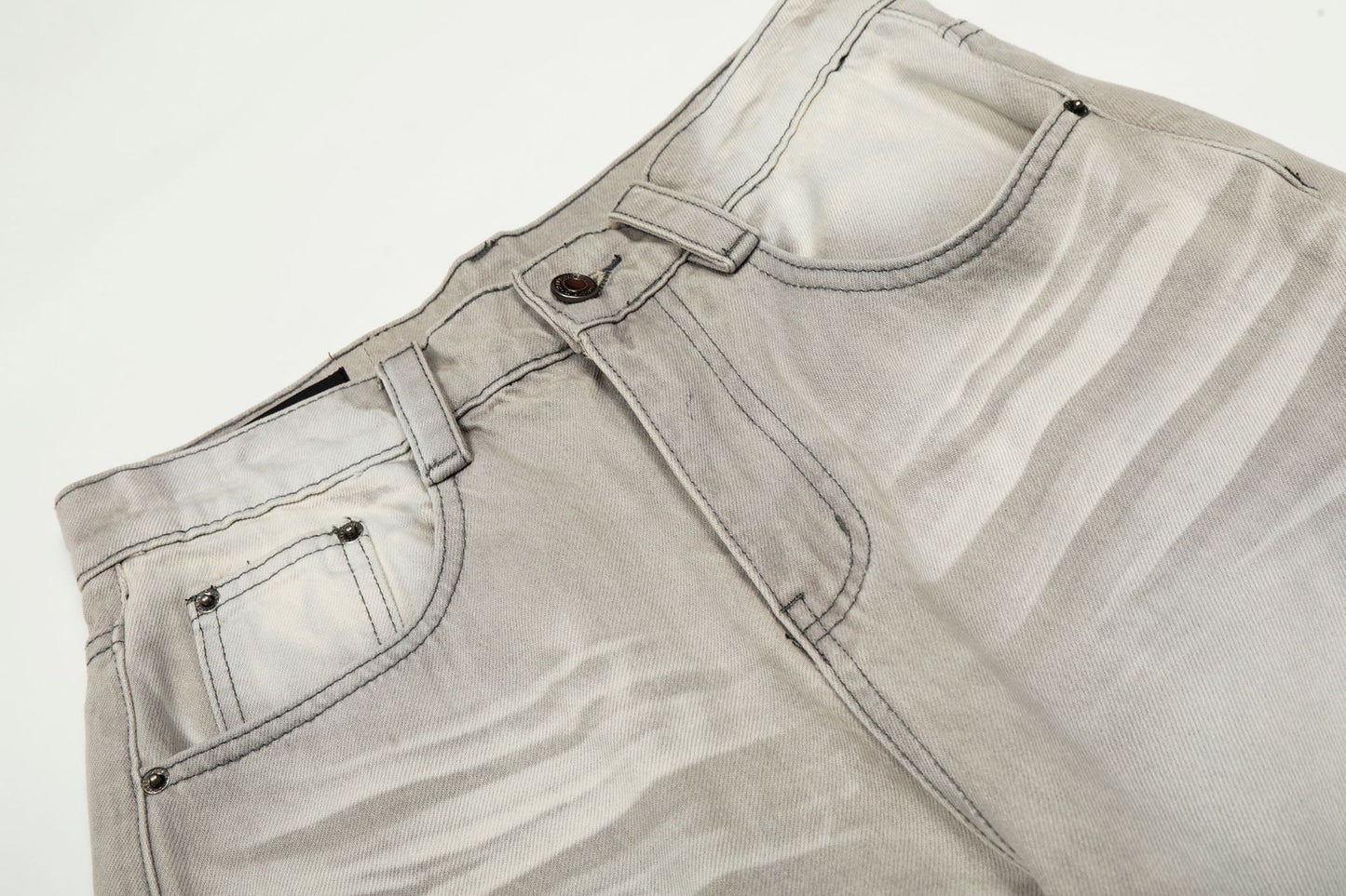 Washed Whiskers Wide Leg Denim Jeans WN25837