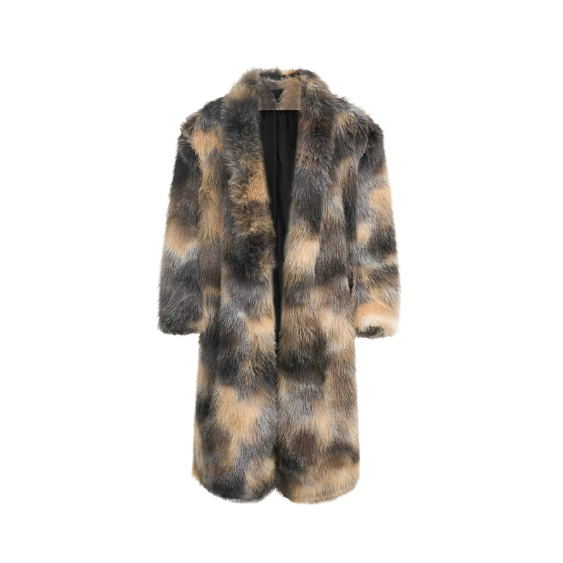 With Scarf Fake Mink Long Fur Coat WN11708
