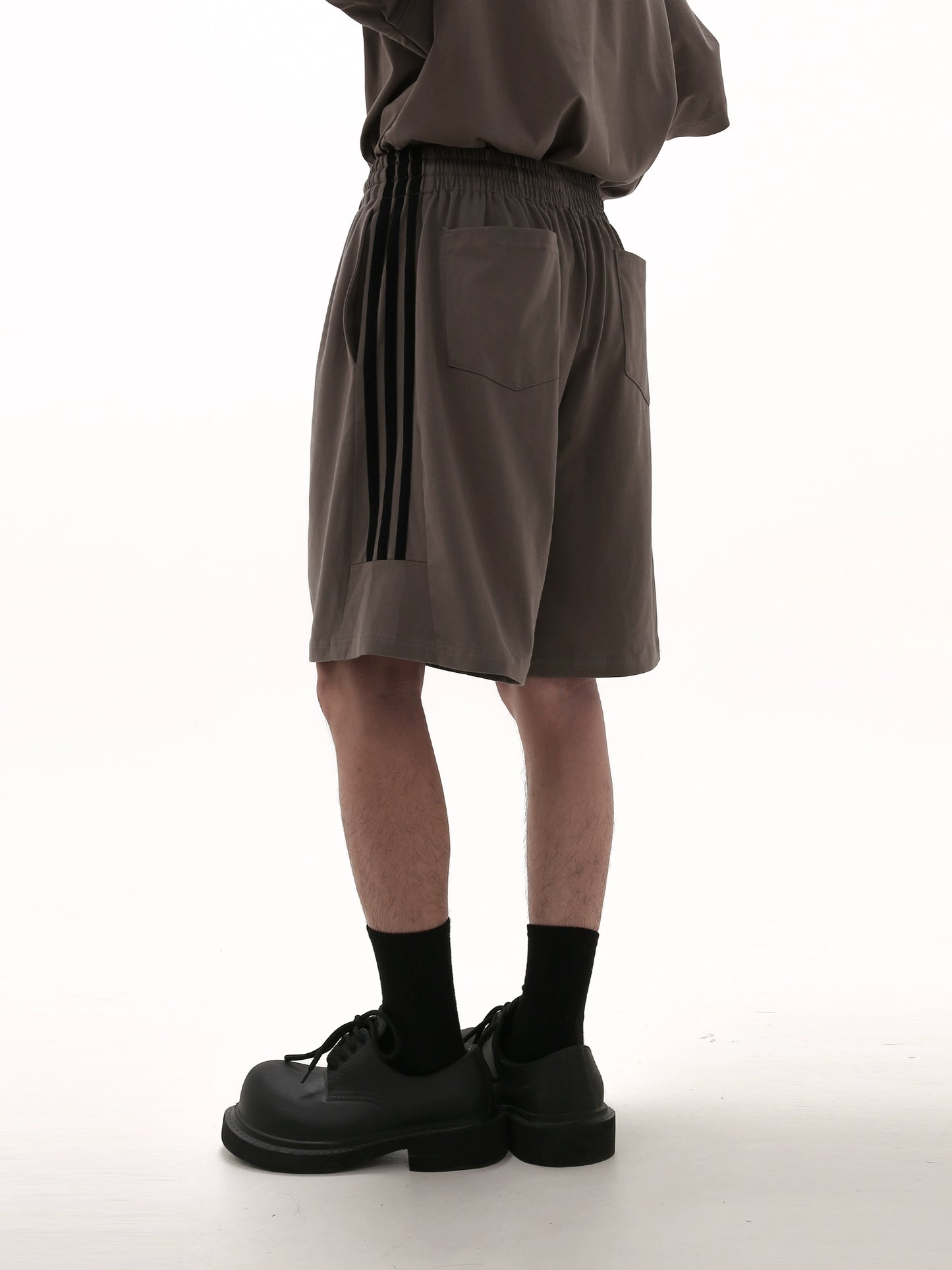 Stripe Color Oversize Short Sleeve T-Shirt & Short Pants Setup WN5632