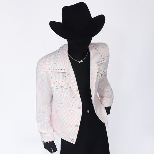 Studs Decor Flap Pocket Short Jacket WN23684