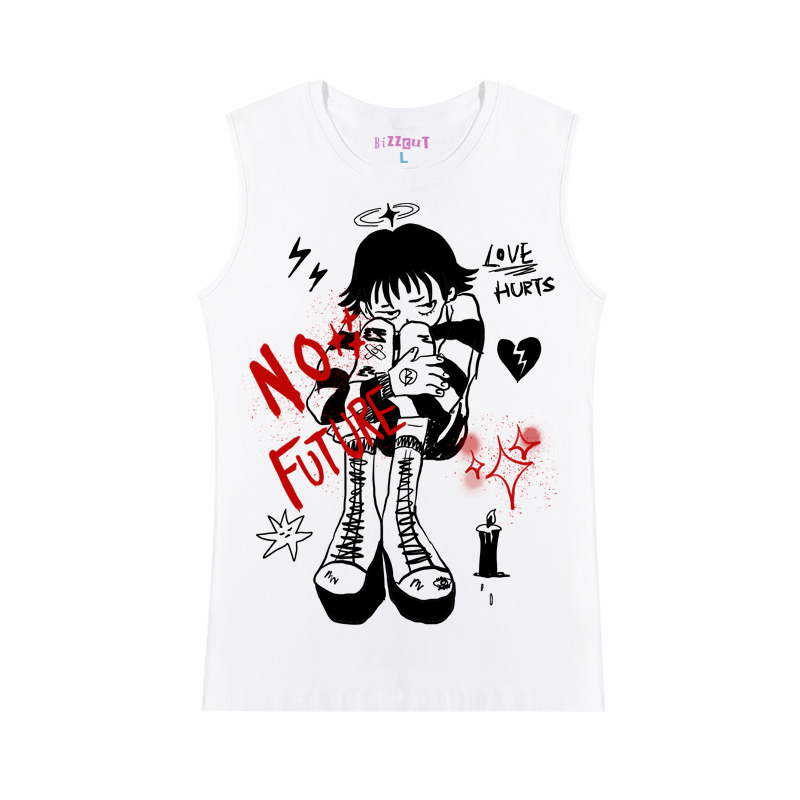 Anime-Inspired Sleeveless T-Shirt WN15974