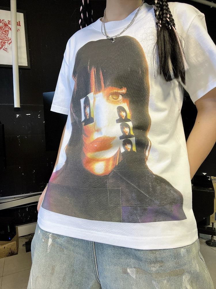 Portrait Collage Deign Oversize Short Sleeve T-Shirt WN16742