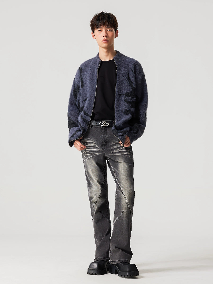 Graphic Design Zip-Up Cardigan WN17556