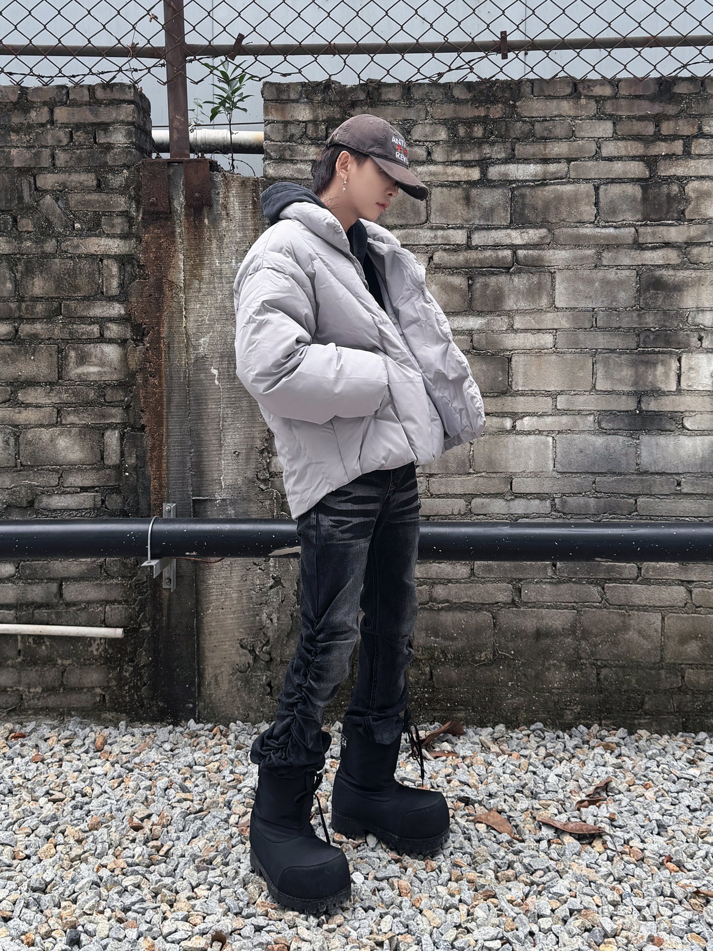 Letter Embroidery Puffer Jacket WN22974