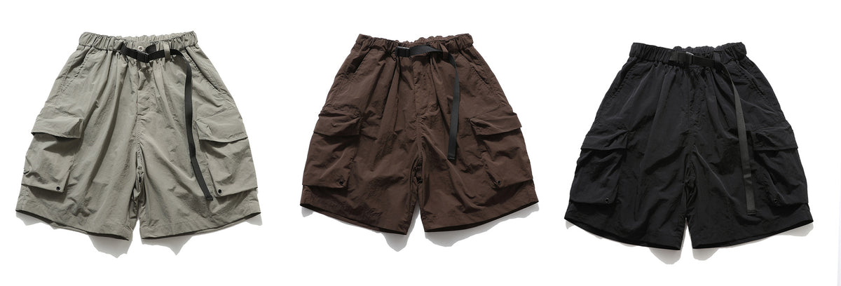 Multi-Pocket Wide Leg Cargo Half Pants WN26812
