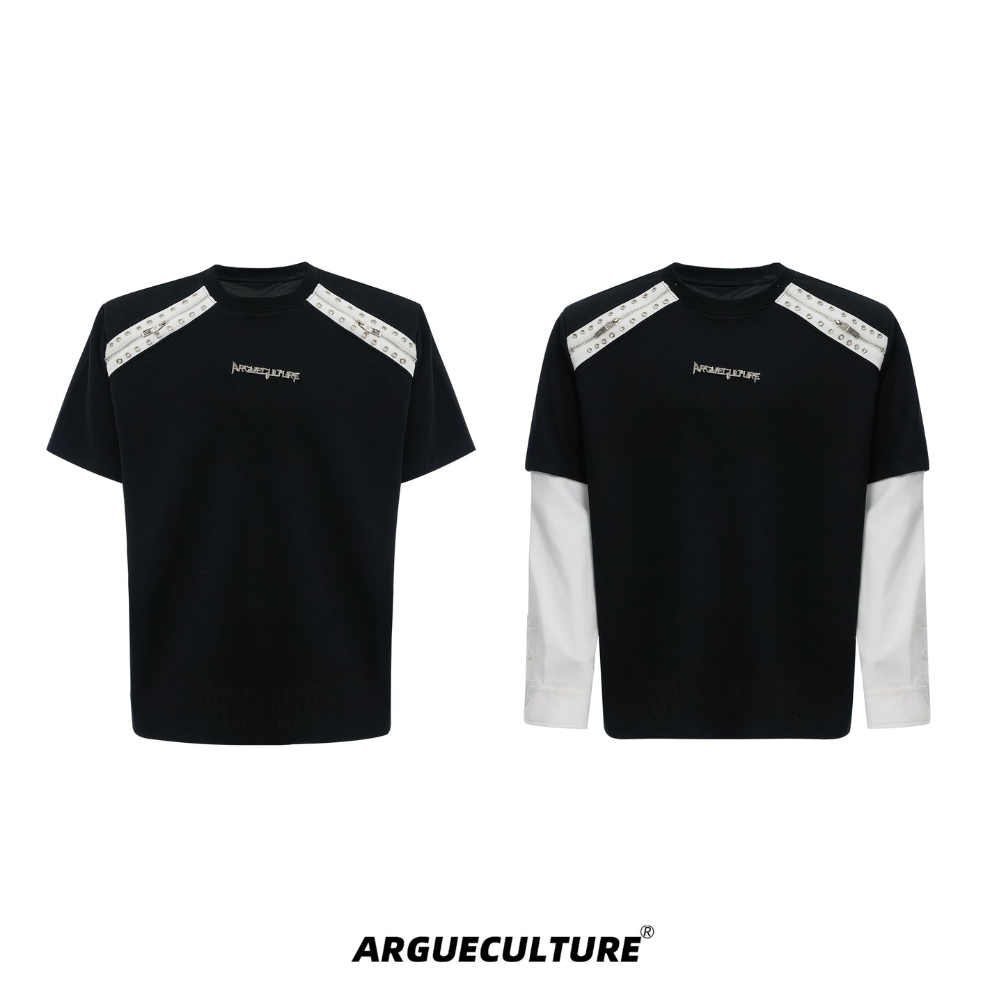 Bicolor Detachable Sleeve T-Shirt WN14920