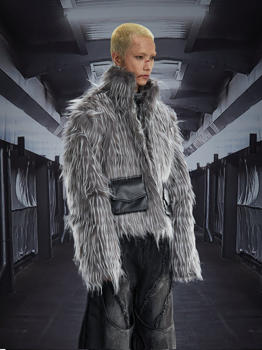 Long Pile Fake Fur Oversize Short Jacket WN22824
