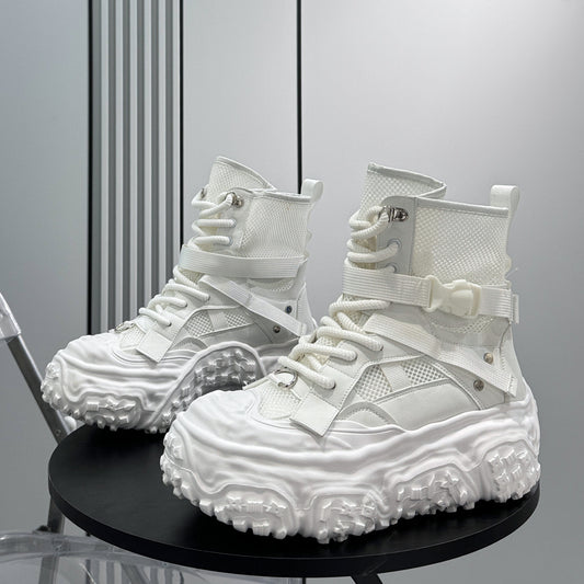 Mesh Strap Buckle Platform Sneaker Boots WN24682