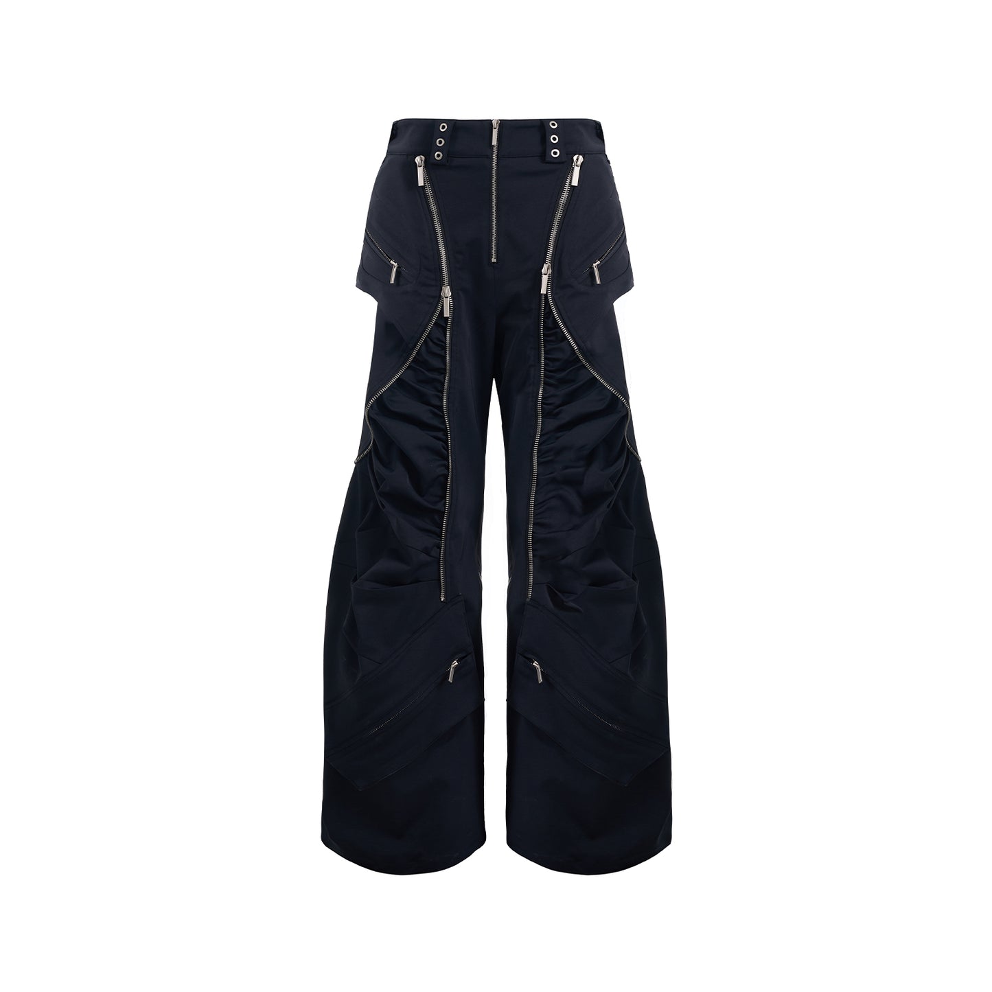 Hooded Zipper Sleeveless Jacket & Zipper Design Wide Leg Pants Setup WN14904