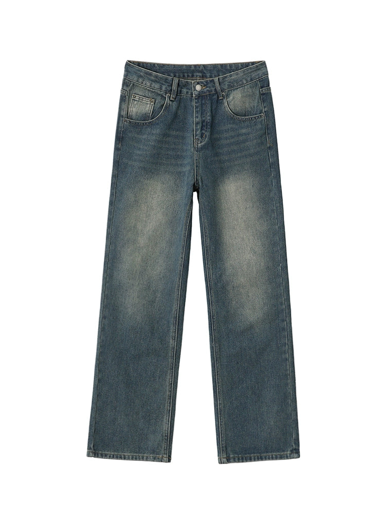 Washed Straight Wide Leg Denim Jeans WN20297