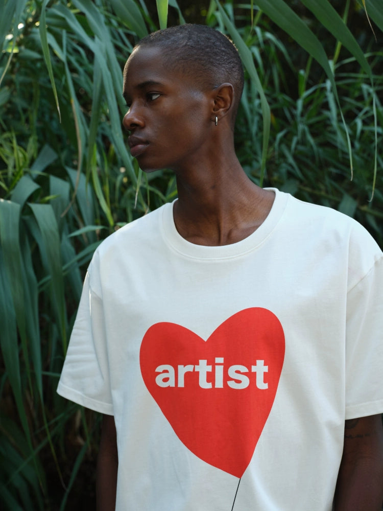 Heart Print Oversize Short Sleeve T-Shirt WN21288