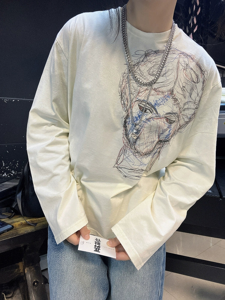 Graphic Design Oversize Long Sleeve T-Shirt WN16739