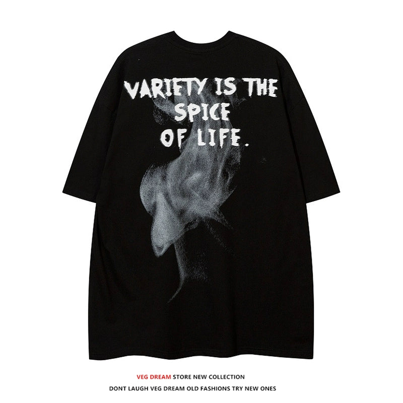 Oversize Print Short-sleeve T-shirt WN5478