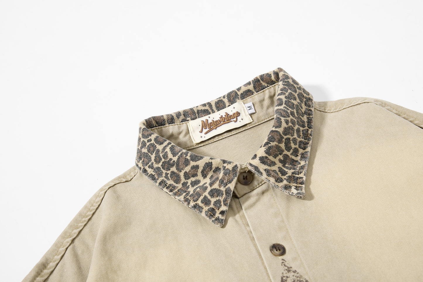Leopard Print Cross Graphic Short Sleeve Shirt WN25474