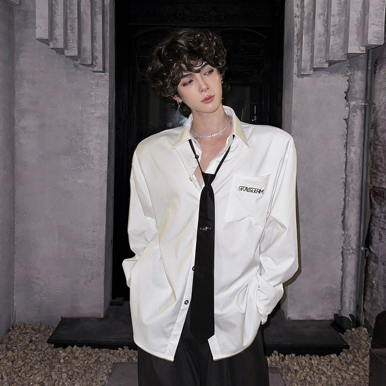 Oversize Letter Long Sleeve Shirt WN25065