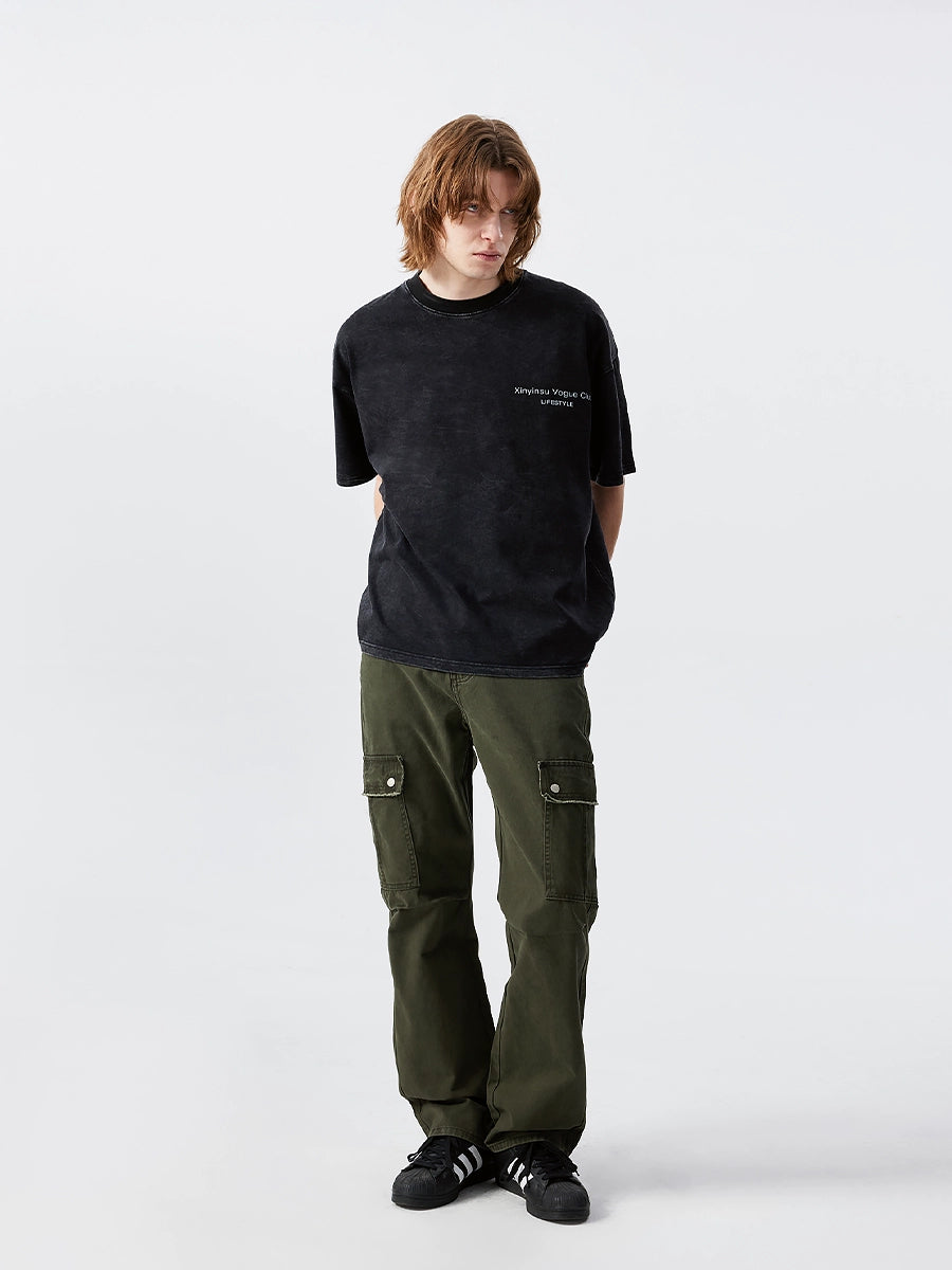 Multi Pocket Straight Cargo Pants WN17614