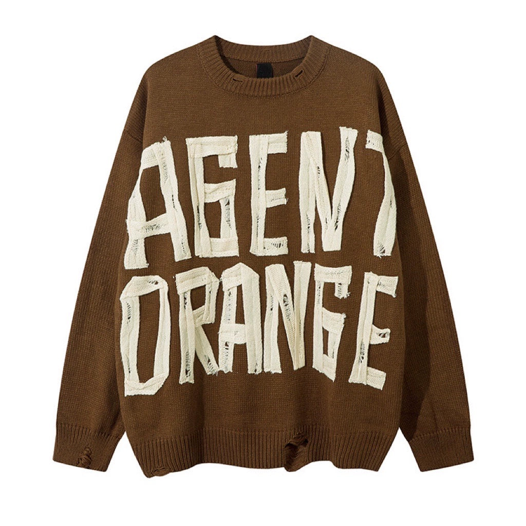 Oversize Letter Knit Sweater WN8756