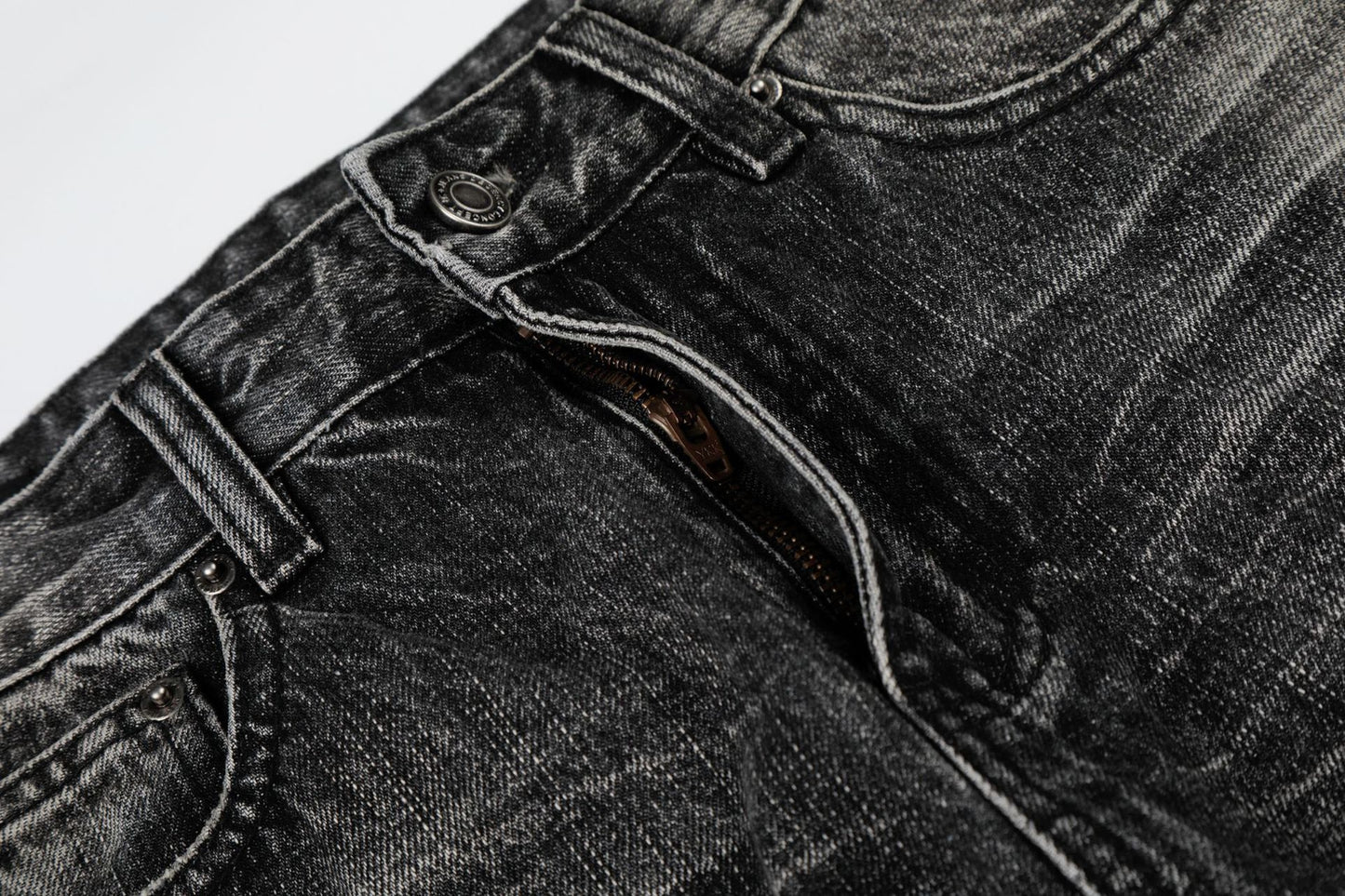 Washed Whisker Wide Leg Denim Jeans WN26106