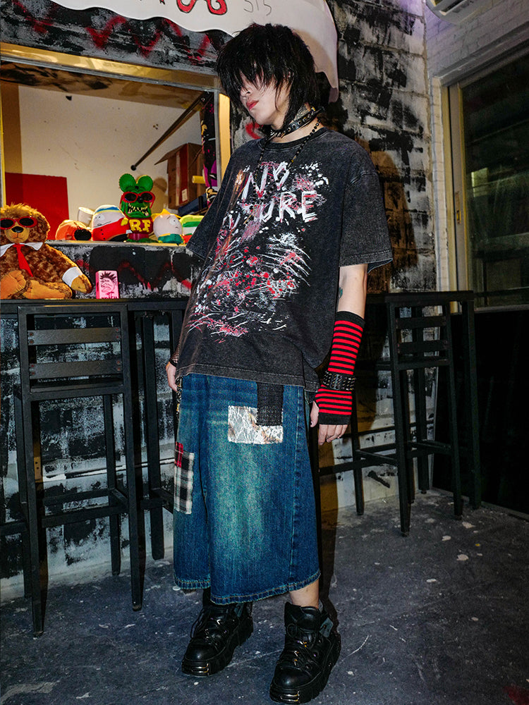 Graffiti Print Short Sleeve T-Shirt WN16011