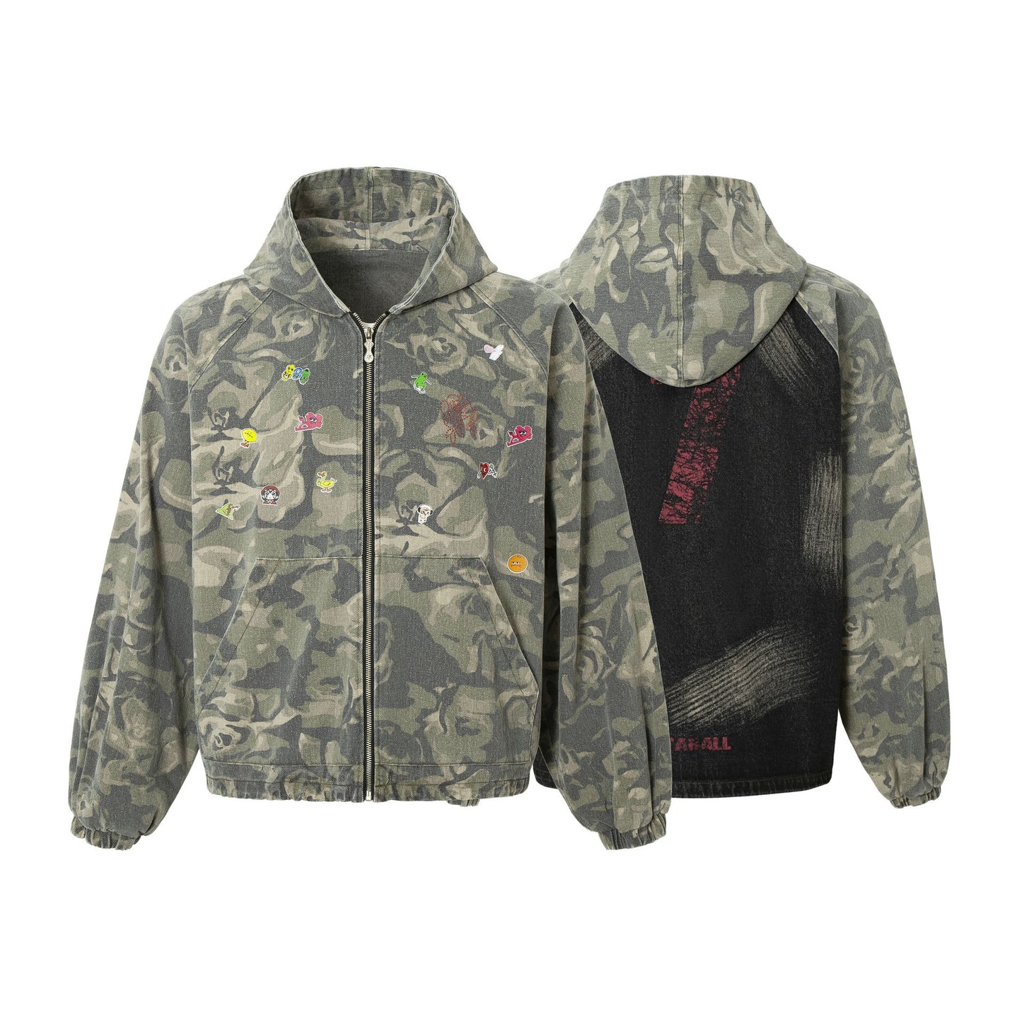 Patchwork Graffiti Camouflage Jacket WN12999