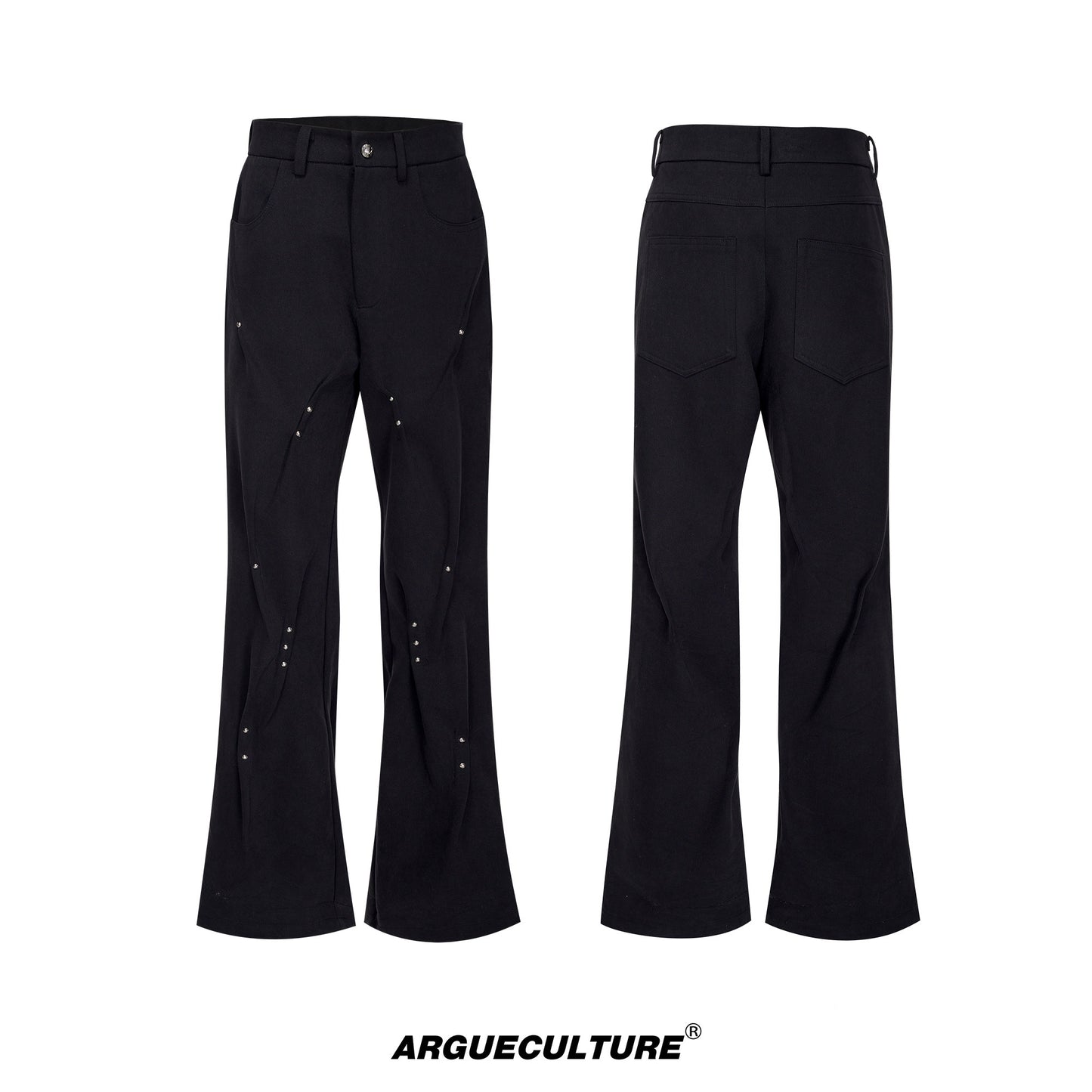 Heavyweight Rivet Pleats Straight Denim Jeans WN23554