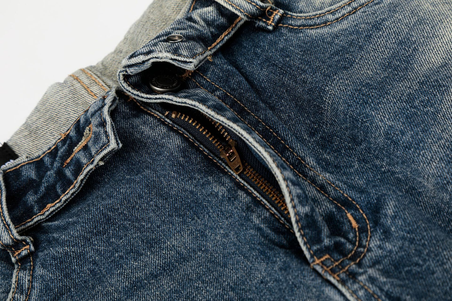 Washed Whiskers Lightning Wide Leg Denim Jeans WN25826