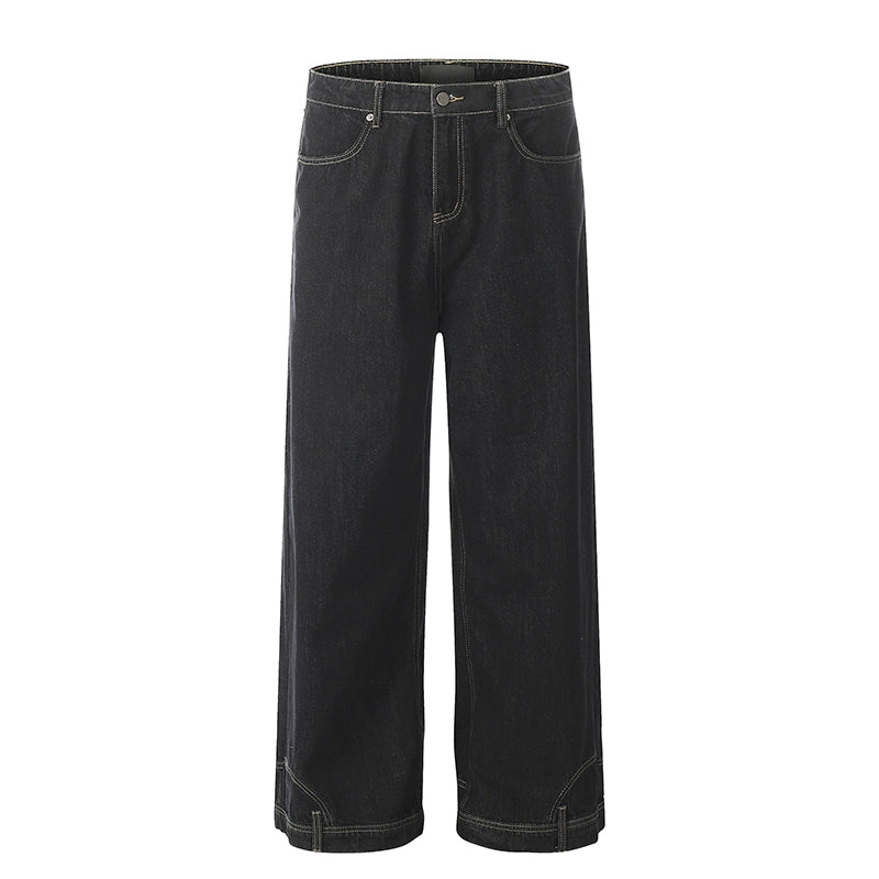 Wash Upside Down Design Straight Denim Jeans WN5333