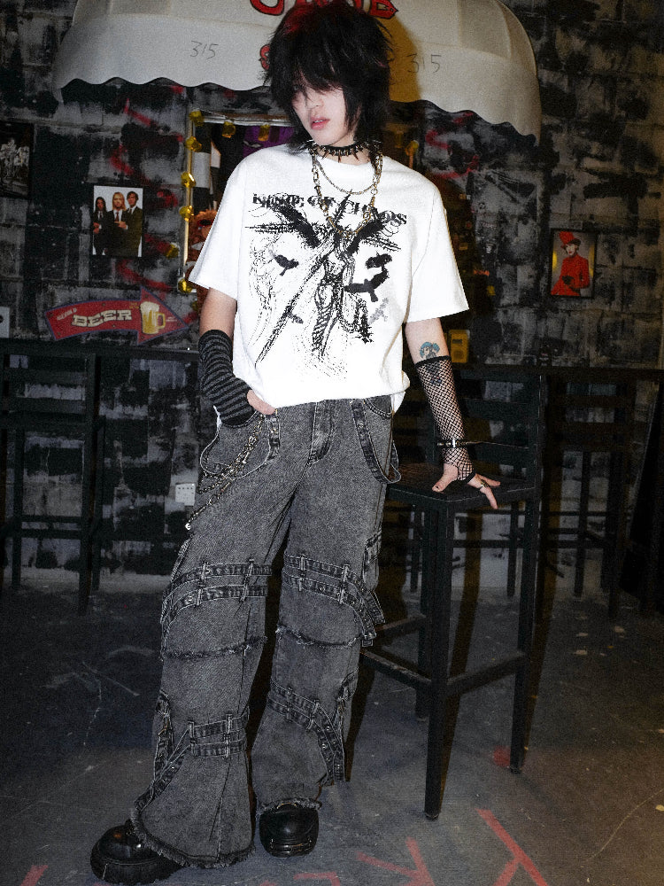 Graphic Print Oversize Short Sleeve T-Shirt WN15898