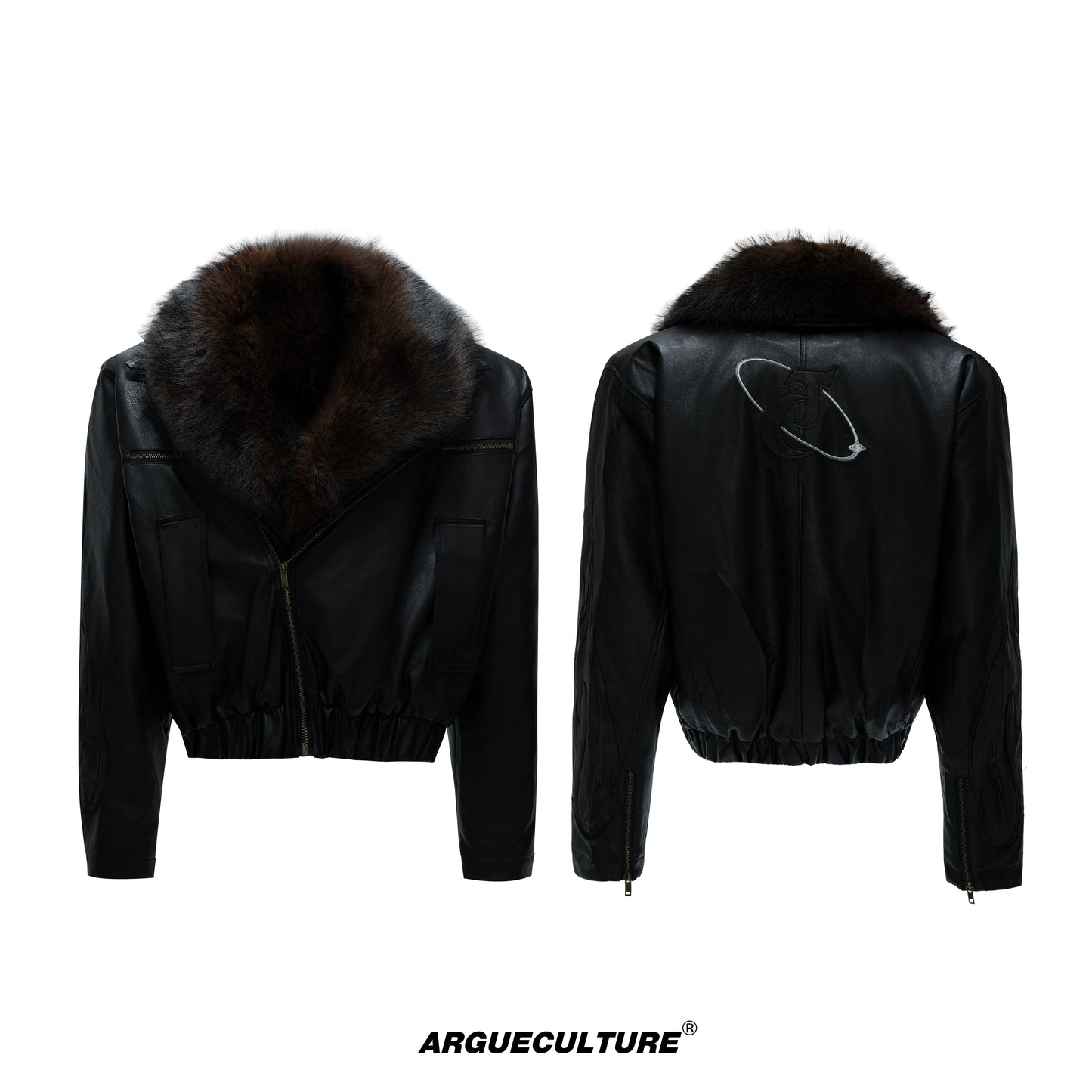 Detachable Fur Collar Embossed Thick Puffer Jacket WN21726