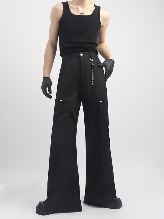 Chain Decor Seam Design Flare Trousers WN23688