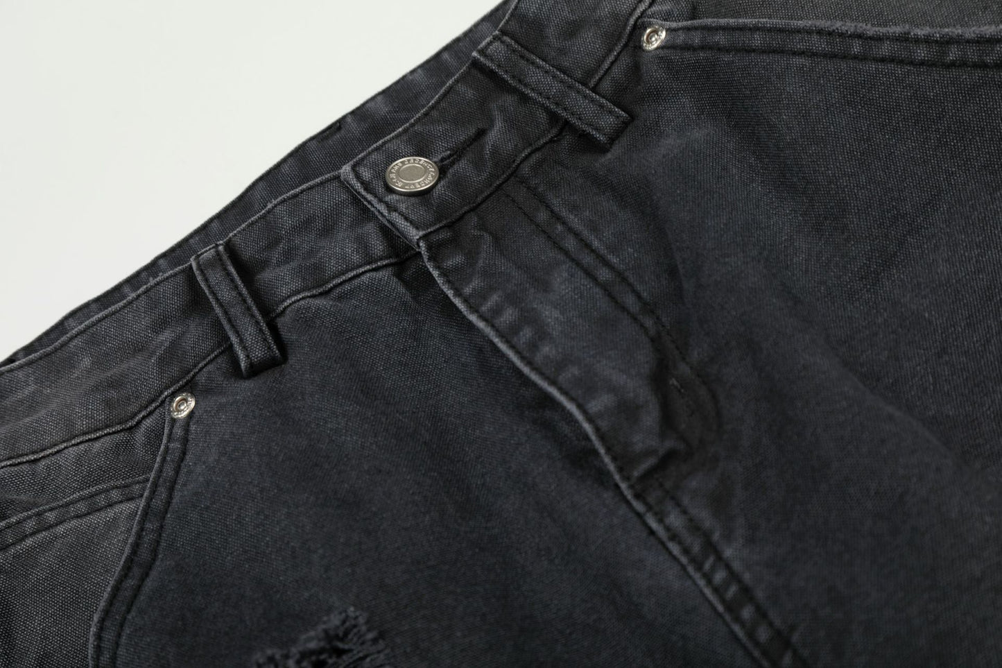 Washed Damage Wide Leg Denim Jeans WN26058