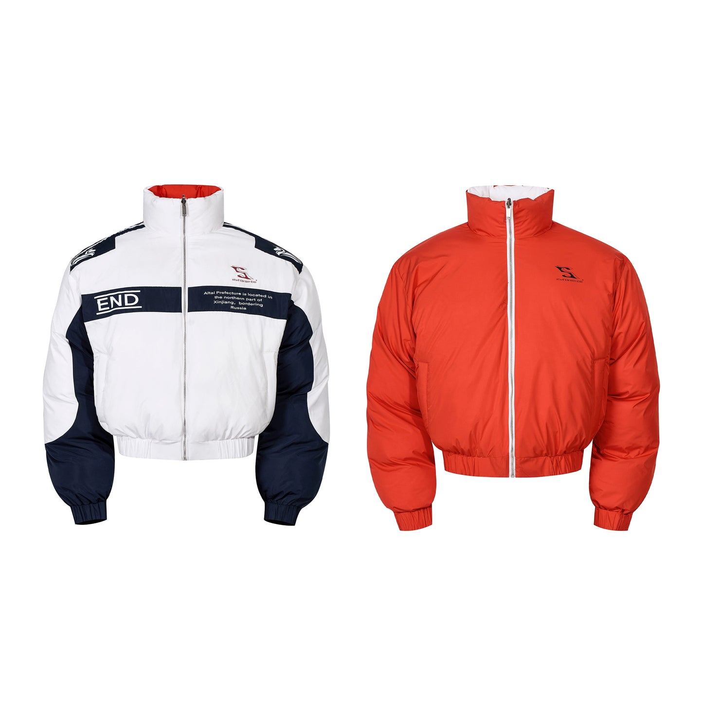 Reversible Stand Neck Padded Jacket WN22165