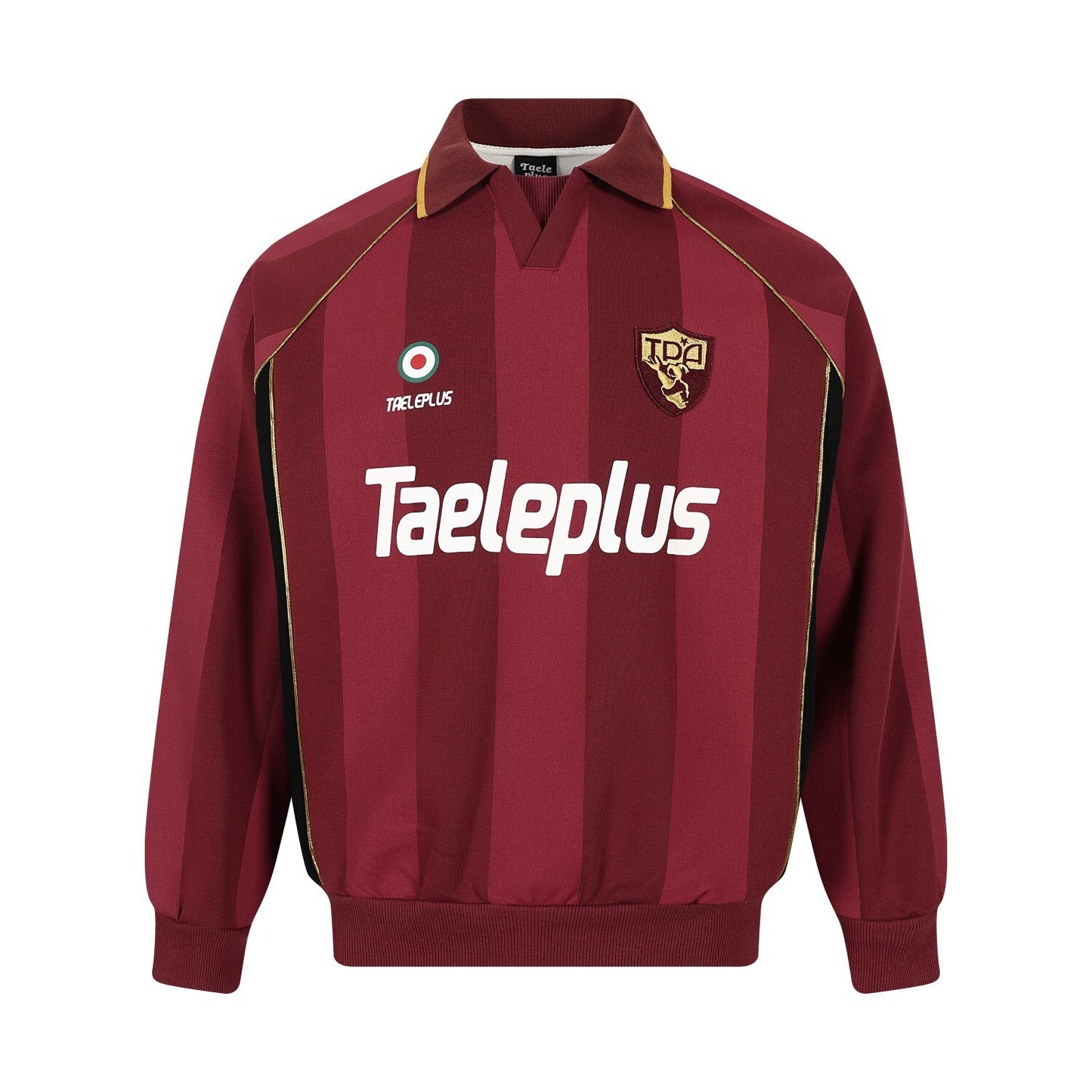 Stripe Patch Embroidery Polo Sweatshirt WN23606