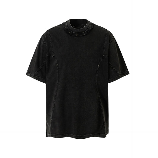 Heavy Washed Fade Stitching Short Sleeve T-Shirt WN25671