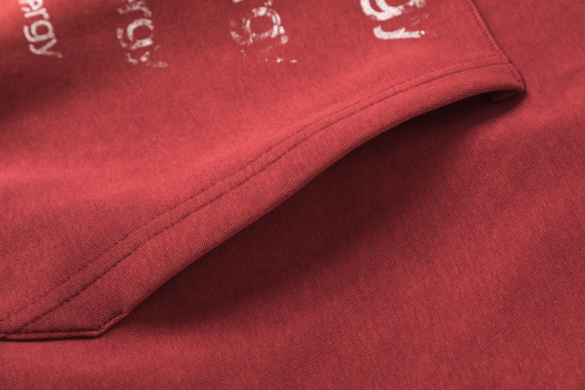 Washed Letter Print Hoodie WN25506