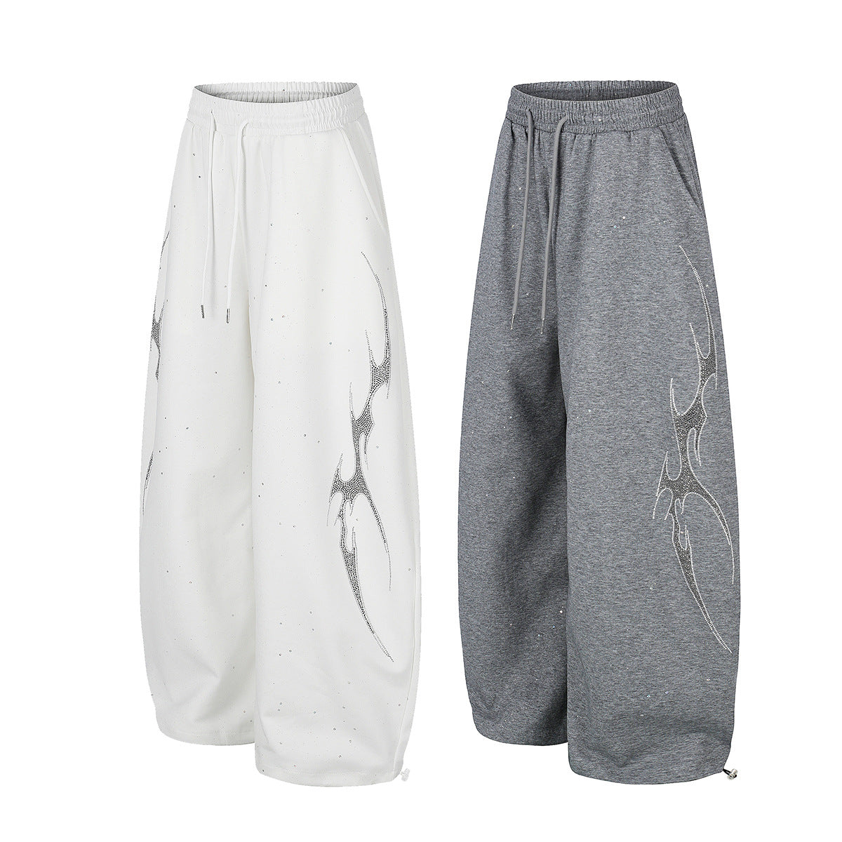 Tribal Print Drawstring Wide Leg Sweatpants WN25395