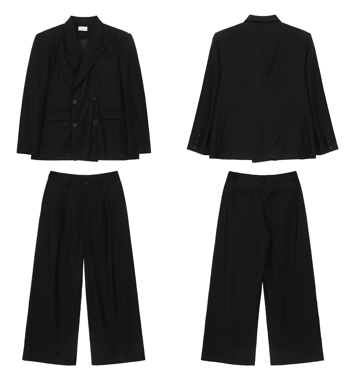 Oversize Double Tailored Jacket & Wide-leg Trousers Setup WN3744