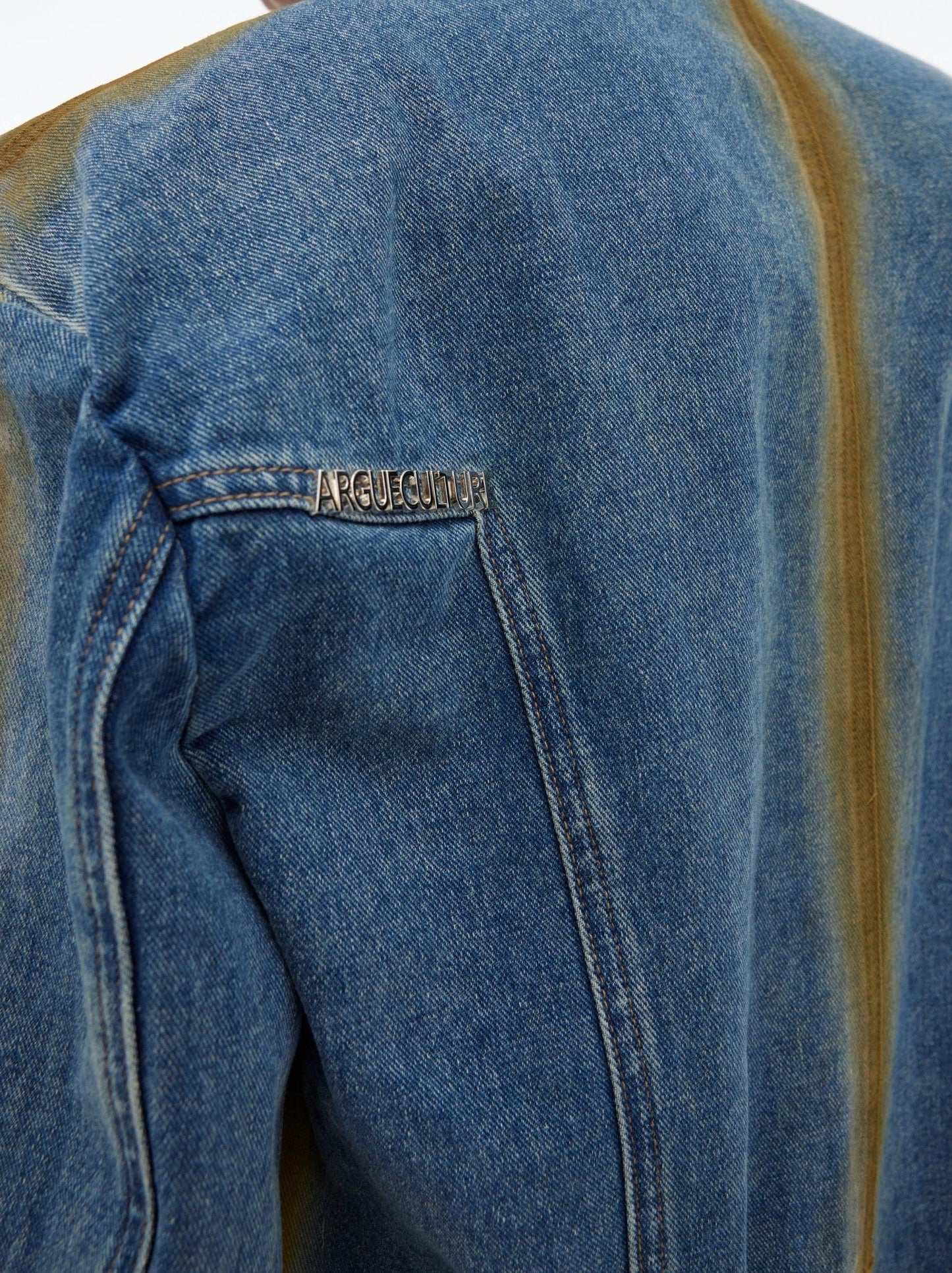 Oversize Gradient Line Denim Jacket WN2365