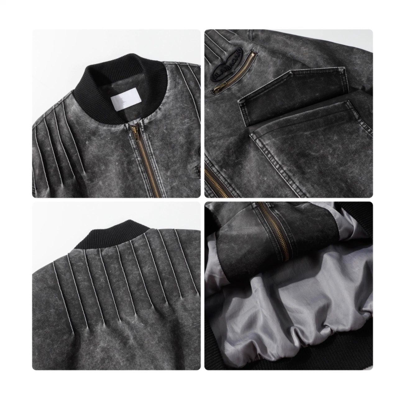 Oversize PU Leather MA-1 Jacket WN2911