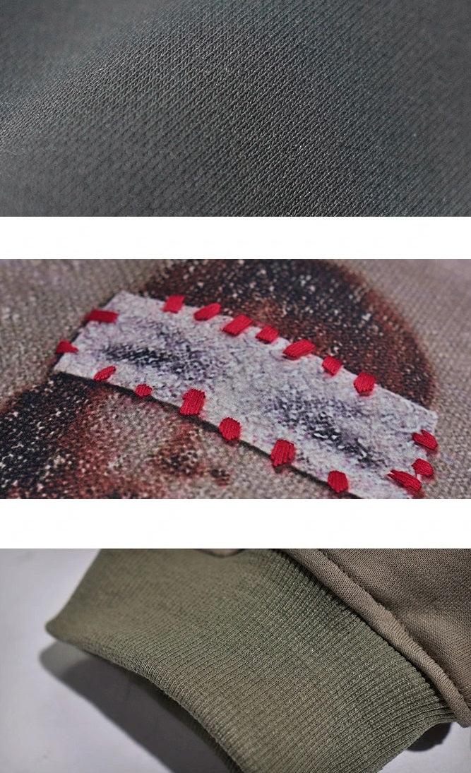 Oversize Print Patch Hoodie WN2191